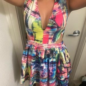 Colorful dress cut out sides